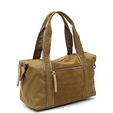 Real Suede Leather 2-Way Satchel