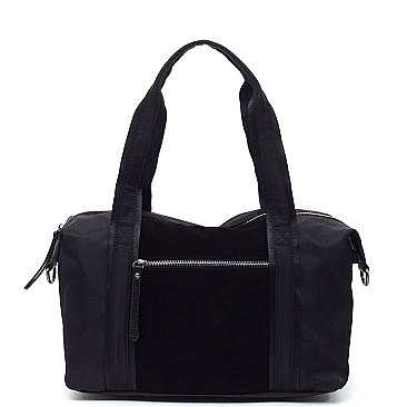 Real Suede Leather 2-Way Satchel