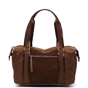 Real Suede Leather 2-Way Satchel