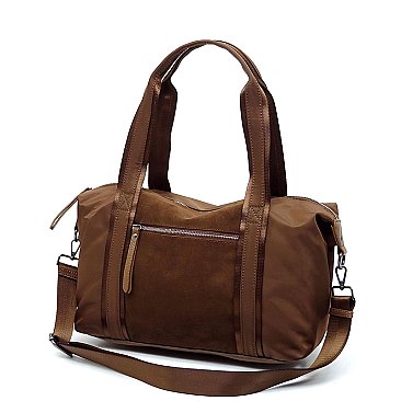 Real Suede Leather 2-Way Satchel