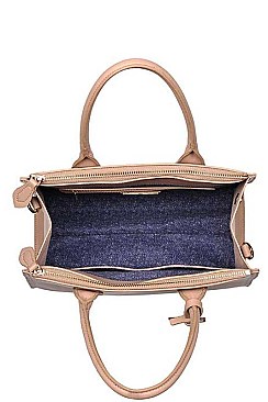 LUXURY COOPER SAFFIANO VEGAN SATCHEL BAG WITH LONG STRAP JY-20237