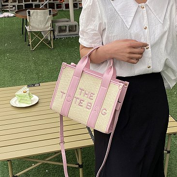 "The Tote Bag " Satchel Crossbody Straw Bag
