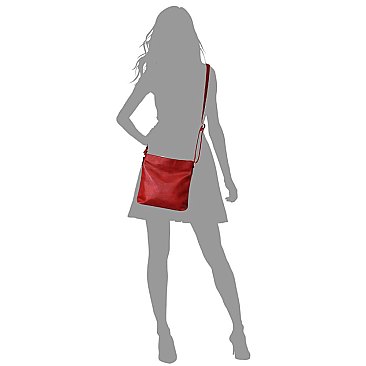 SOLID Side Zipper 3-in-1 Shoulder Bag, Cross-Body and Clutch Set