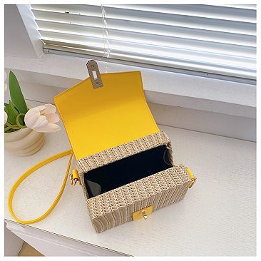 Straw Modern Satchel-Crossbody Bag