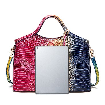 Tie-dyed Croc Satchel-Crossbody Bag