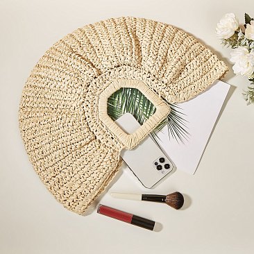 Woven Straw Satchel Bag