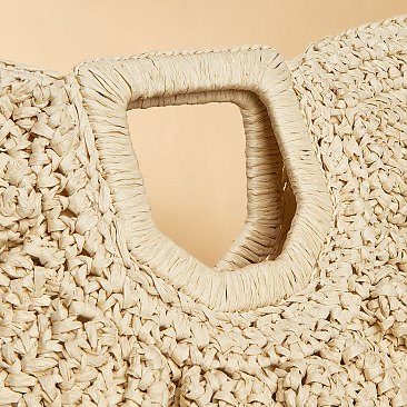 Woven Straw Satchel Bag