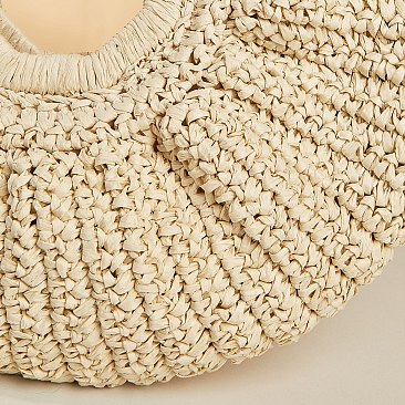 Woven Straw Satchel Bag