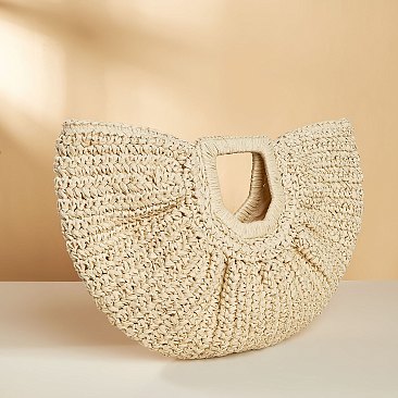 Woven Straw Satchel Bag