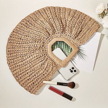 Woven Straw Satchel Bag