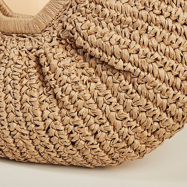 Woven Straw Satchel Bag