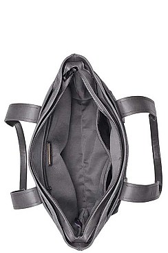 LUXURY FINN CRINKLE VEGAN LEATHER TEXTURE TOTE BAG JY-20244T