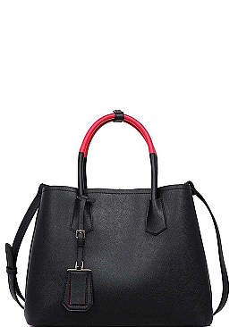 LUXURY COLLETTE VEGAN LEATHER SATCHEL BAG WITH LONG STRAP JY-20254