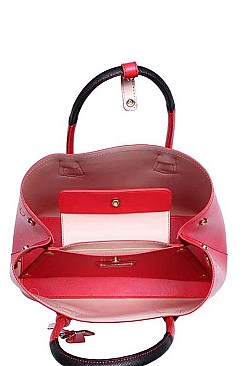 LUXURY COLLETTE VEGAN LEATHER SATCHEL BAG WITH LONG STRAP JY-20254