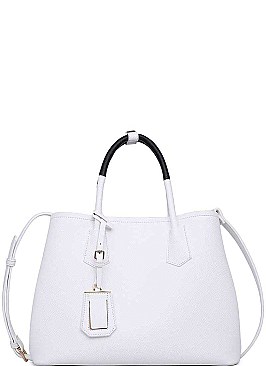 LUXURY COLLETTE VEGAN LEATHER SATCHEL BAG WITH LONG STRAP JY-20254