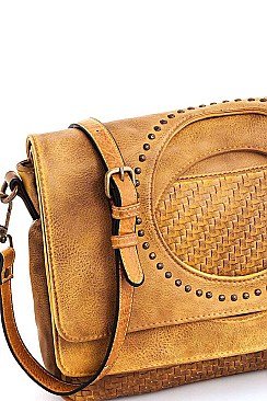 Chic Designer Artisan Collection Fold Over Hand Bag JY-20437-ML