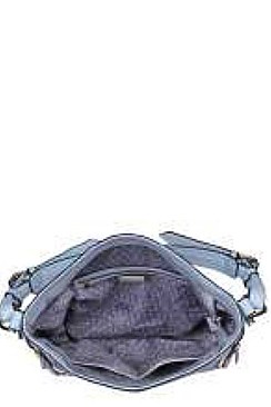 LUXURY FAUX LEATHER CARRIE SIDE ZIP HOBO BAG JY-20639ML