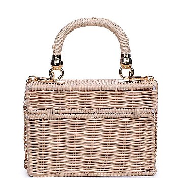 KONA NATURAL WOVEN 2-WAY BOXY BAG