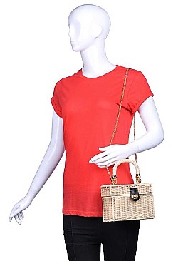 KONA NATURAL WOVEN 2-WAY BOXY BAG