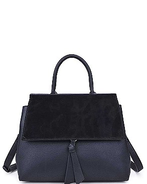 LUXURY CLARE SUEDE SATCHEL BAG WITH LONG STRAP JY-20850ML