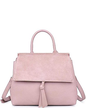 LUXURY CLARE SUEDE SATCHEL BAG WITH LONG STRAP JY-20850ML