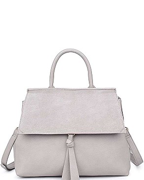 LUXURY CLARE SUEDE SATCHEL BAG WITH LONG STRAP JY-20850ML