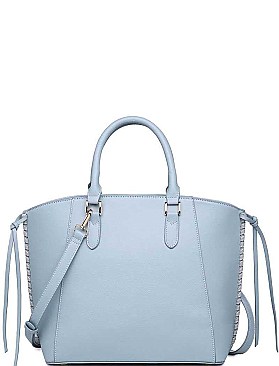 LUXURY REESE FAUX LEATHER SATCHEL BAG WITH LONG STRAP JY-20904ML