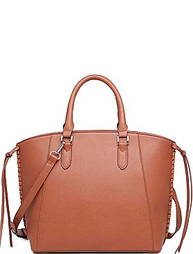 LUXURY REESE FAUX LEATHER SATCHEL BAG WITH LONG STRAP JY-20904ML