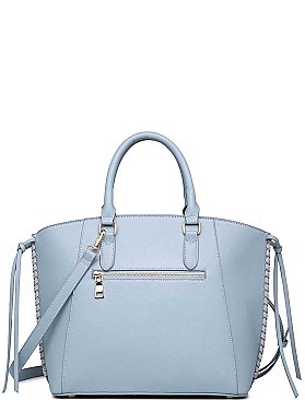 LUXURY REESE FAUX LEATHER SATCHEL BAG WITH LONG STRAP JY-20904ML