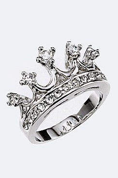 Cubic Zirconia Crown Ring LACW1801