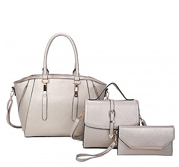 3 IN 1 HANDBAG SET WITH MESSENGER AND WALLET