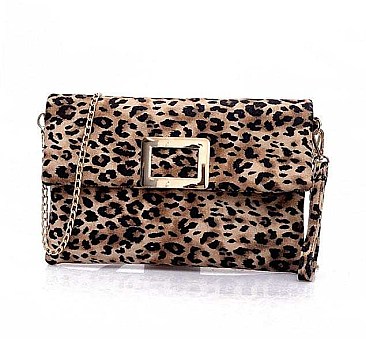 Leopard Print Velvet Touch Messenger-Cross Body