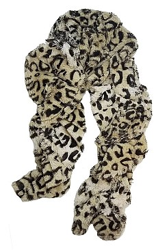 Pack of 12 (pieces) Assorted Animal Print Fur Scarf FM-CS1844