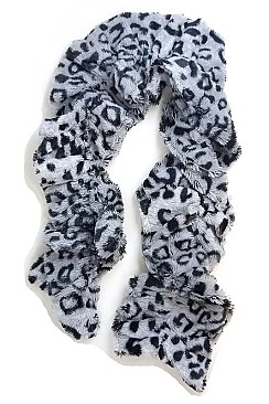 Pack of 12 (pieces) Assorted Animal Print Fur Scarf FM-CS1844