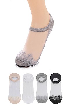 Package of 12 Iconic Mesh No Show Socks Set LA-ASK2138