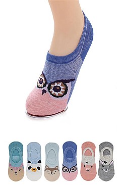 Package of 12 Comic Animal Cotton Socks LA-ASK2139