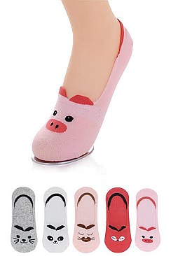 Pack of (12 pieces) Comic Animal No Show Socks Set LAASK2161