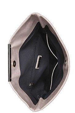 LUXURY AMBER TEXTURED CLUTCH WITH CHAIN