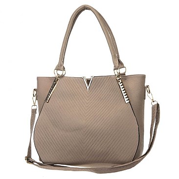 V ACCENT TOTE METAL ACCENT