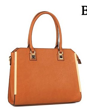 Classy 3 in 1 Hardware Metal Accent Satchel Wallet Set