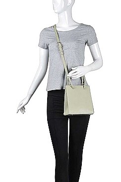 STYLISH PEYTON FAUX LEATHER DESIGN TOTE BAG