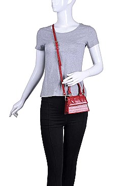 MODERN JOJO CROC STYLISH MINI CROSSBODY WITH HANDLE BAG