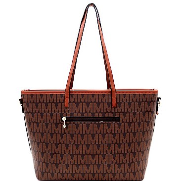 Chic Monogram Two-Tone Twin Tote Value SET MH-2311-1M