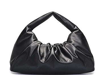 ROCHELLE SMOOTH LEATHER TEXTURED HOBO BAG