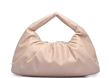 ROCHELLE SMOOTH LEATHER TEXTURED HOBO BAG