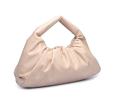 ROCHELLE SMOOTH LEATHER TEXTURED HOBO BAG