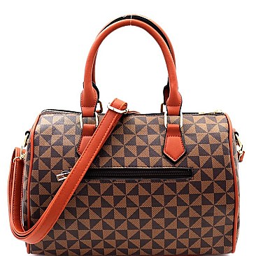 Stylish Monogram Two-Tone Boston Satchel Wallet SET MH-2344-1
