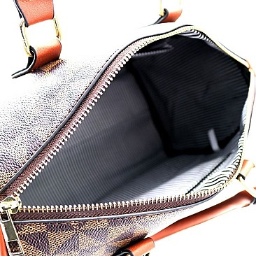 Stylish Monogram Two-Tone Boston Satchel Wallet SET MH-2344-1