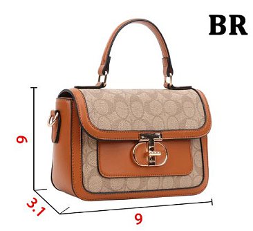 2- in-1 Oval Twist Lock Monogram Satchel Set