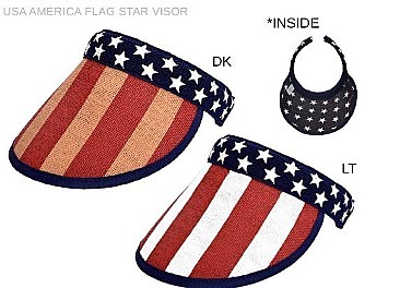 USA AMERICA FLAG STAR VINTAGE VISOR